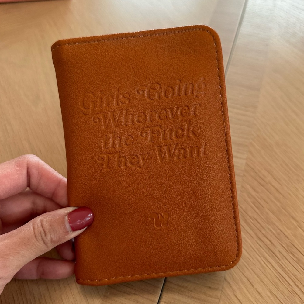 Tan sassy passport holder